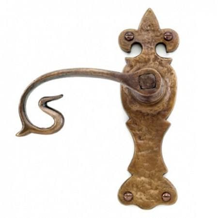 Louis Fraser 259 Lever Handle with ornate scrollwork plate
